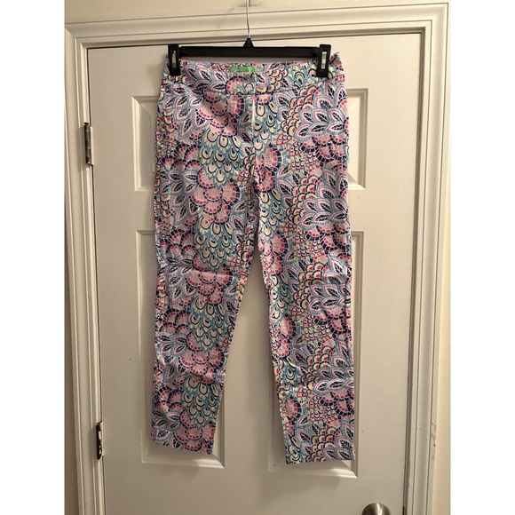 Pappagallo Pants - Pappagallo Floral Colorful Stretch Pants Size 8 Ankle Beach Party Fun Comfy